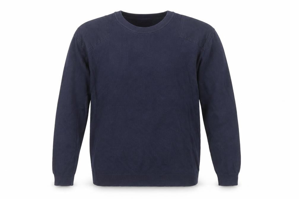Front view of Zara Men's XL Blue Cotton jumper