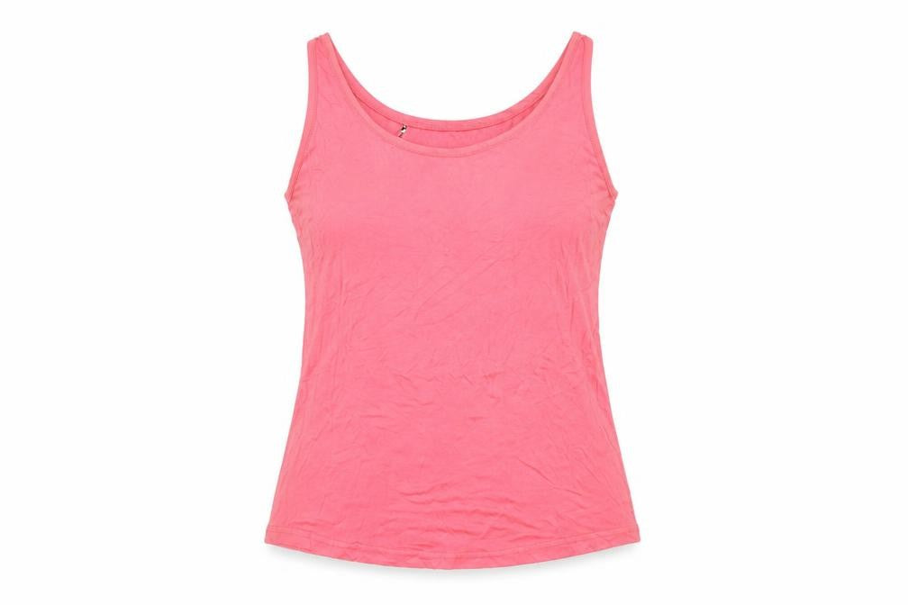 Oasis Women Pink Tank Top M Viscose Scoop Neck