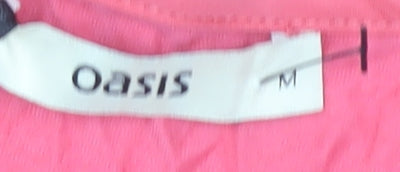 Oasis Women Pink Tank Top M Viscose Scoop Neck