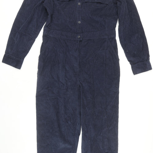 Next Women's Blue Corduroy Jumpsuit Size 16 Long Sleeve