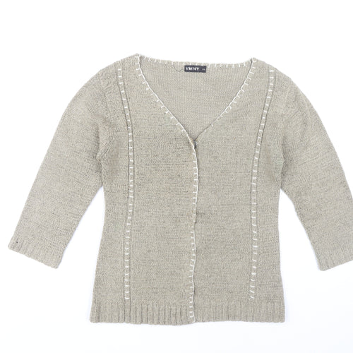 VMNY Women's Grey Cardigan L 3/4 Sleeve V-Neck