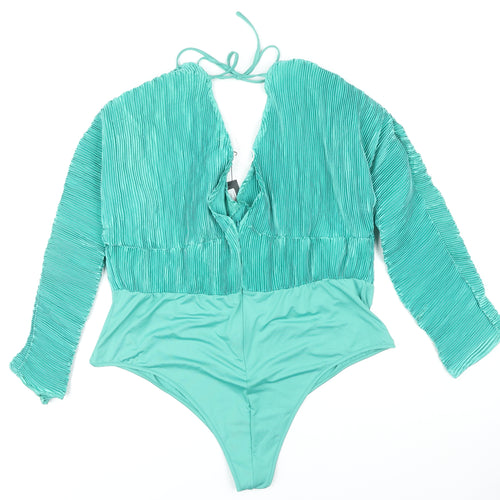 Boohoo Women's Green Plus Size Bodysuit, UK 26