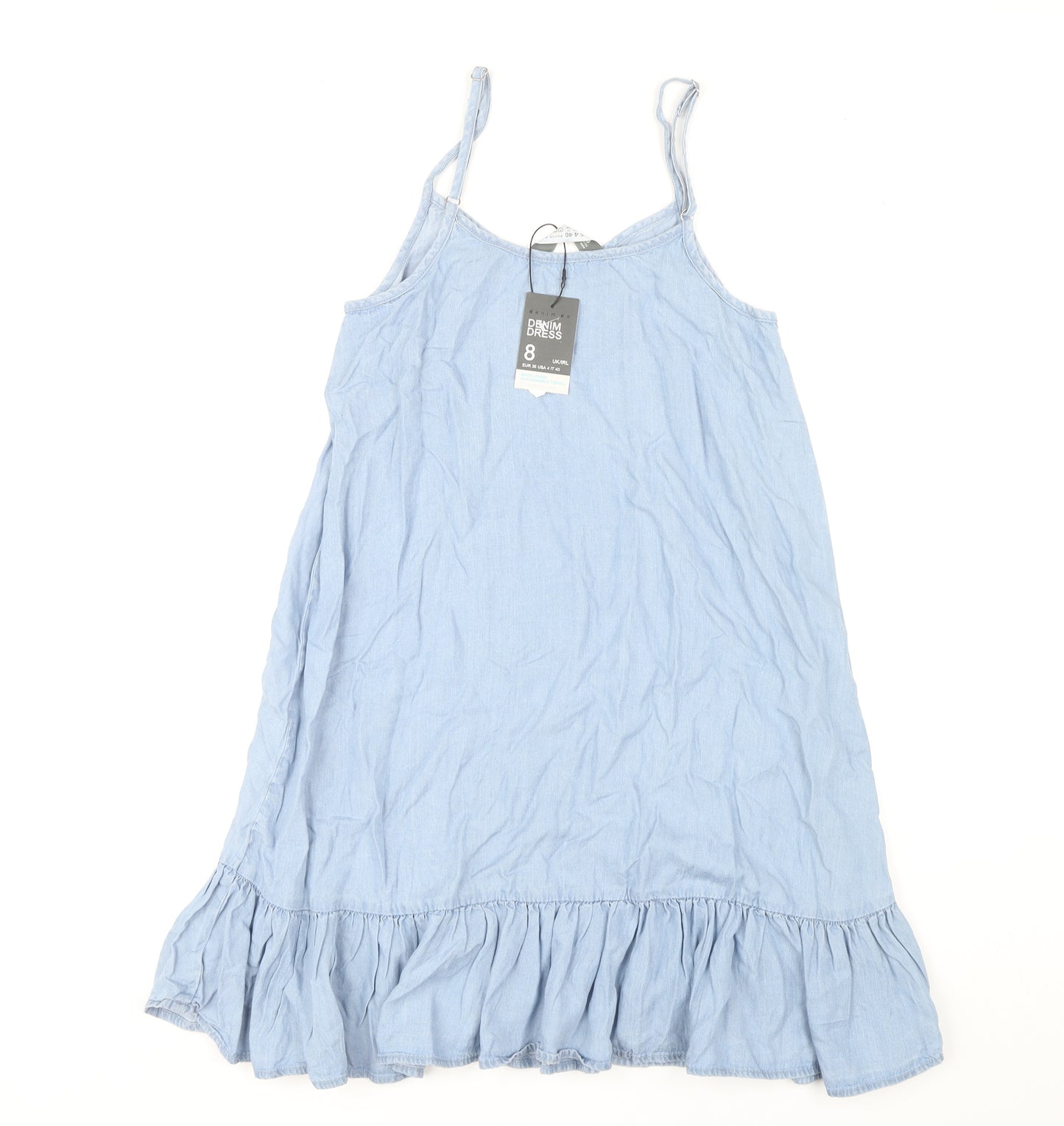 Denim Co Women's Blue Slip Dress Size 8 Casual