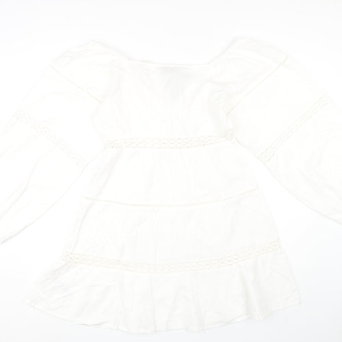 Boohoo Women's White Off Shoulder Dress Size 12