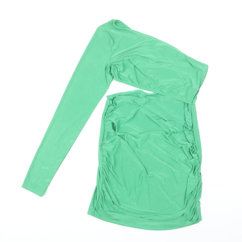 PrettyLittleThing Women's Green Bodycon Dress, Size 12
