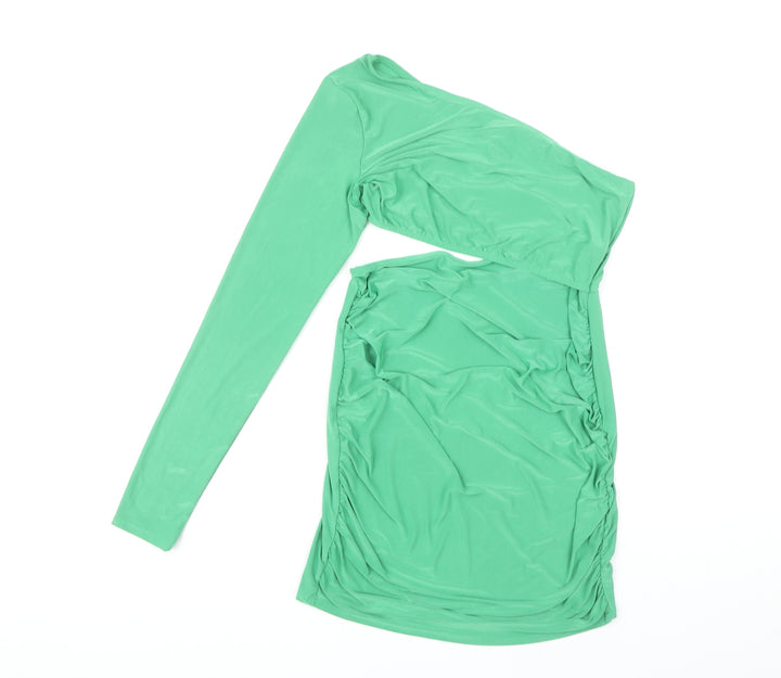 PrettyLittleThing Women's Green Bodycon Dress, Size 12