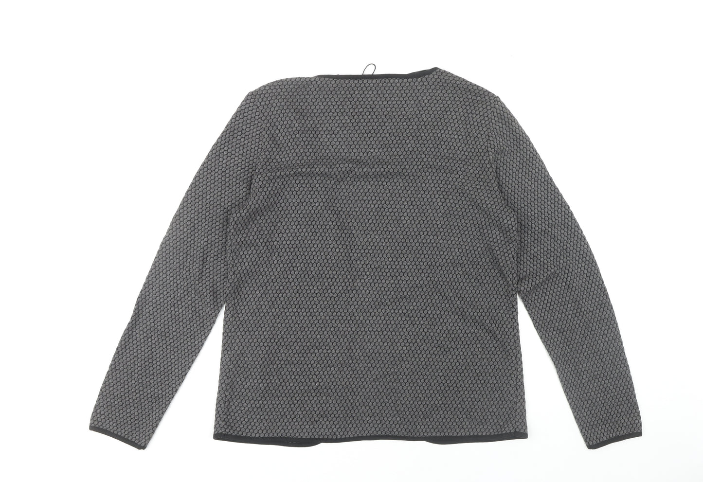 Only Women's Grey Open Front Cardigan L, Geometric Design