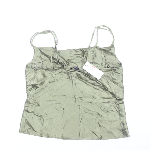 George Women's Green Satin Camisole Tank Top Size 12