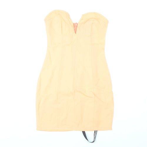 PrettyLittleThing Women's Orange Bodycon Dress, Size 6