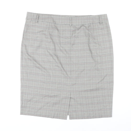 Marks and Spencer Grey Checked Pencil Skirt Size 22