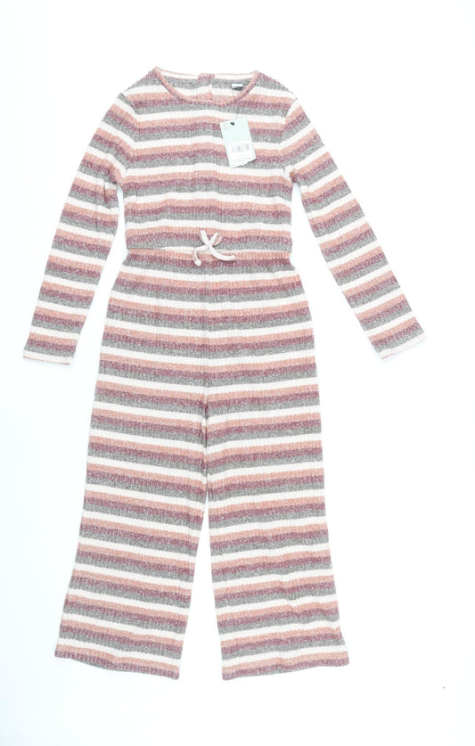 Tu Girls Multicoloured Striped Jumpsuit - 9 Years