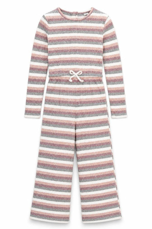 Tu Girls Multicoloured Striped Jumpsuit - 9 Years