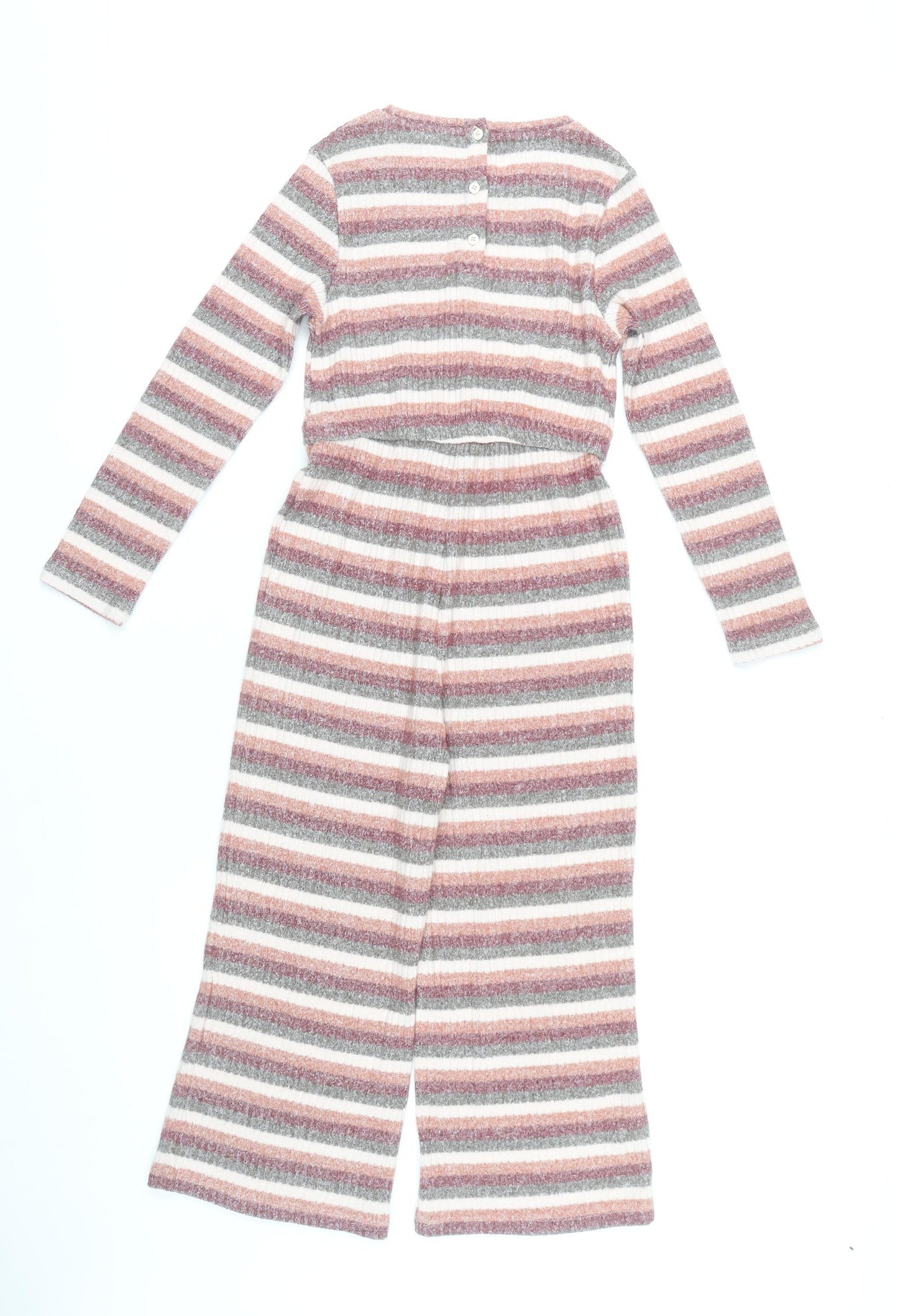 Tu Girls Multicoloured Striped Jumpsuit - 9 Years