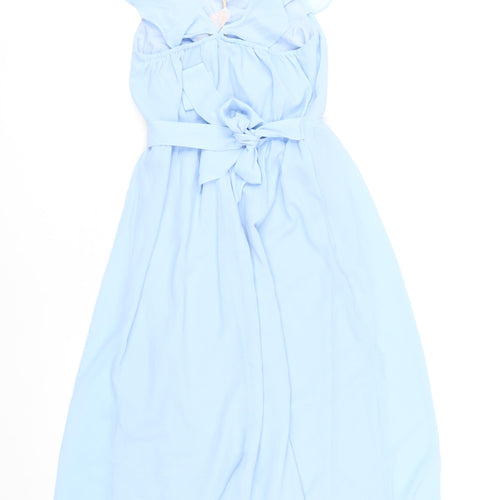 Grace Karin Teens Blue Flutter Sleeve Dress