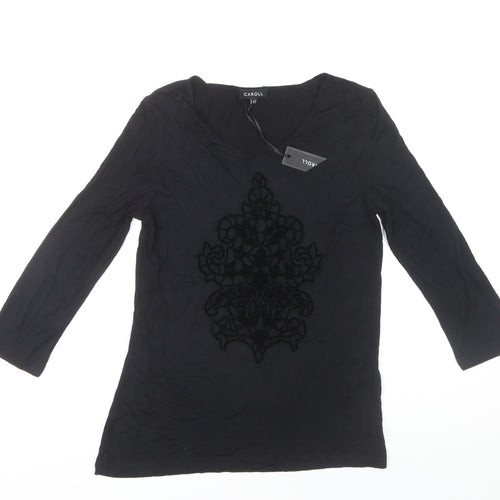 Caroll Women's Black Viscose Blouse Size 14
