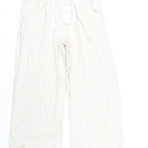 Marks and Spencer Women's Beige Linen Trousers