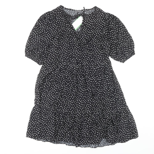 Papaya Women's Black Polka Dot A-Line Dress Size 10