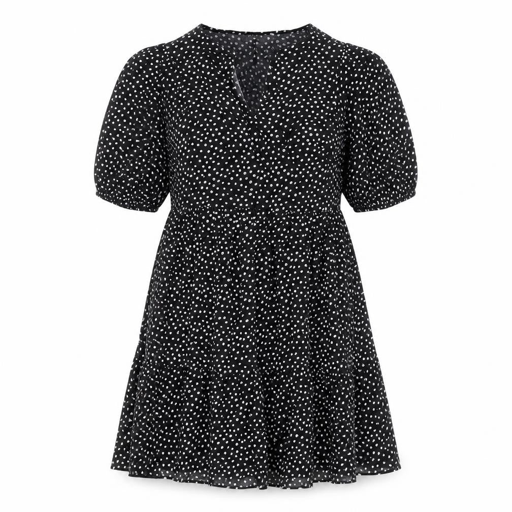 Papaya Women's Black Polka Dot A-Line Dress Size 10