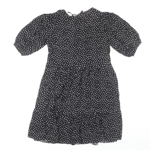 Papaya Women's Black Polka Dot A-Line Dress Size 10