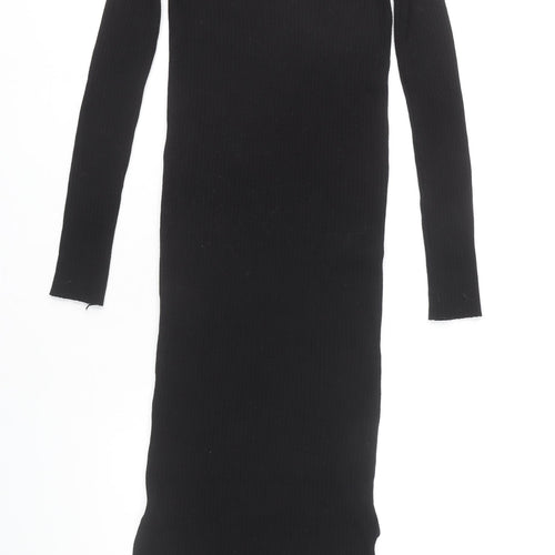 New Look Black Midi Sheath Dress, Size 12, Women's
