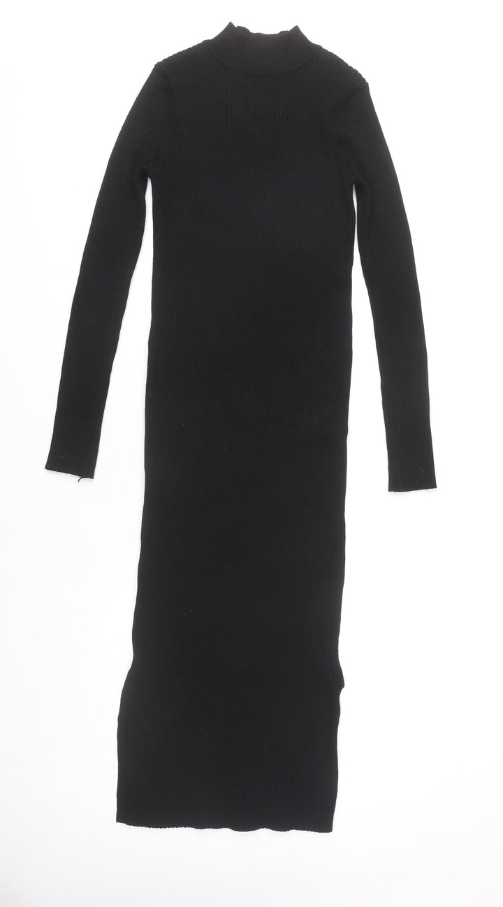 New Look Black Midi Sheath Dress, Size 12, Women's