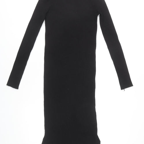 New Look Black Midi Sheath Dress, Size 12, Women's