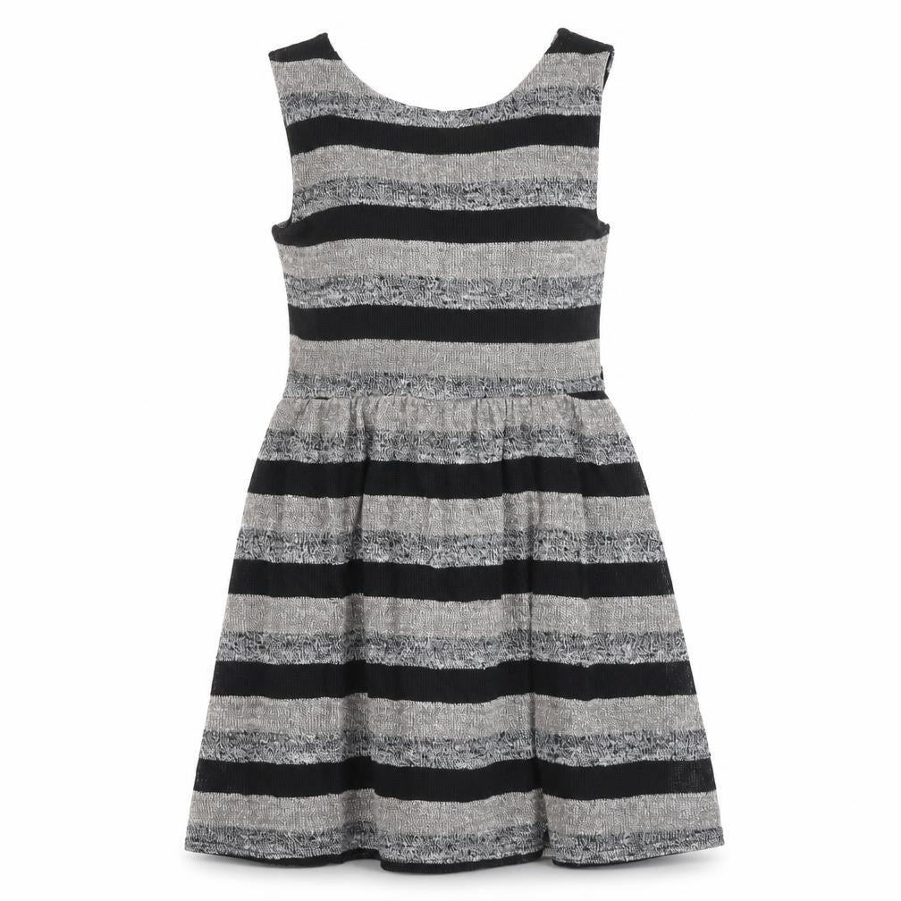 Front view of Atmosphere Women's Black Striped Sleeveless Dress, size 12