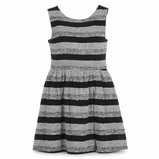 Front view of Atmosphere Women's Black Striped Sleeveless Dress, size 12