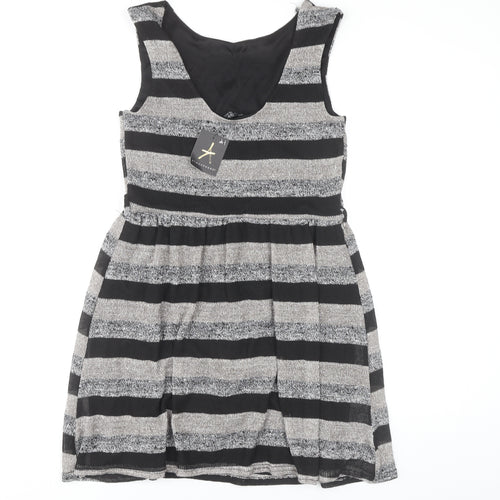 Atmosphere Women's Black Striped Sleeveless Dress, Size 12