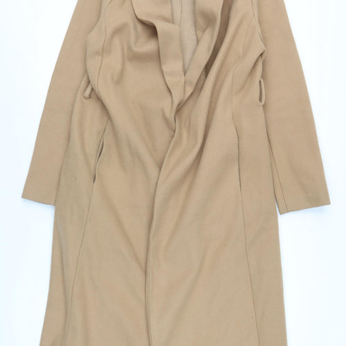 New Look Women's Beige Long Overcoat, Size 12