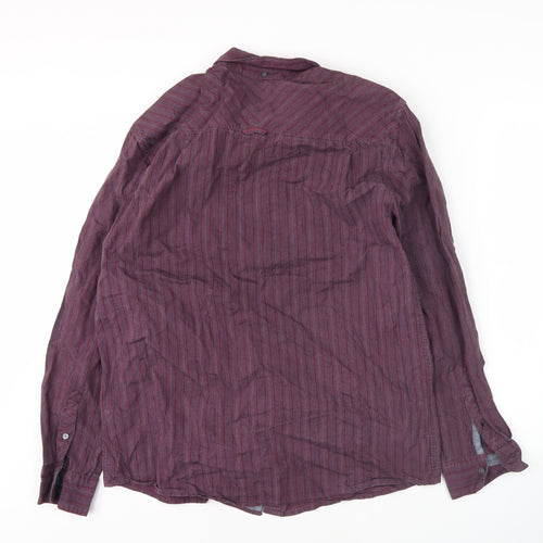 RJR John Rocha Men's Purple Striped Shirt - M