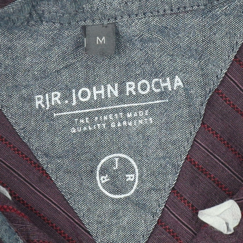 RJR John Rocha Men's Purple Striped Shirt - M