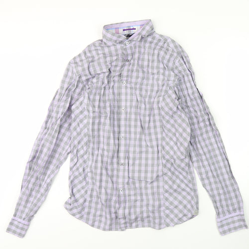 Ted Baker Men's Purple Check Shirt Size M