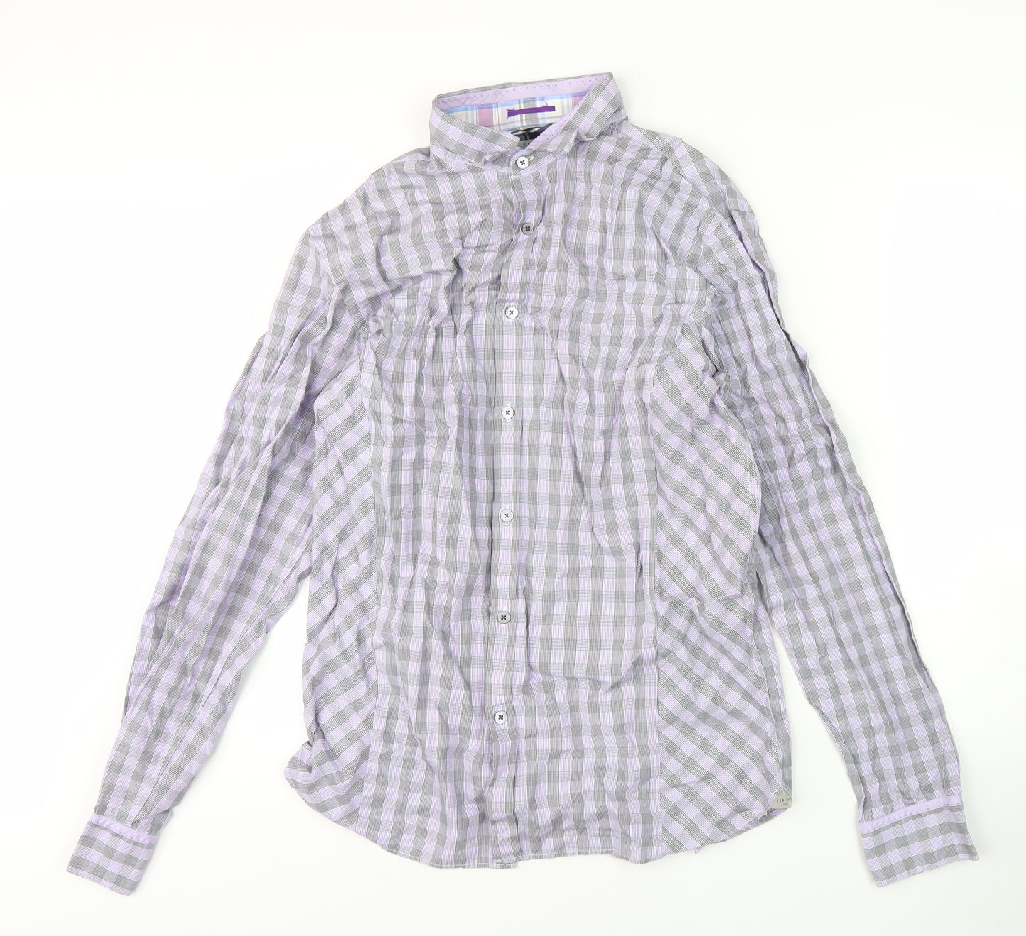 Ted Baker Men's Purple Check Shirt Size M