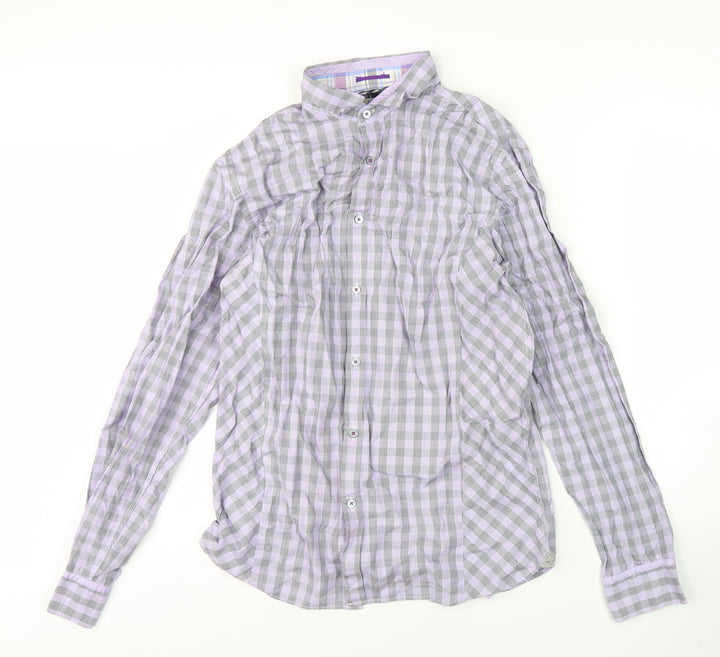 Ted Baker Men's Purple Check Shirt Size M