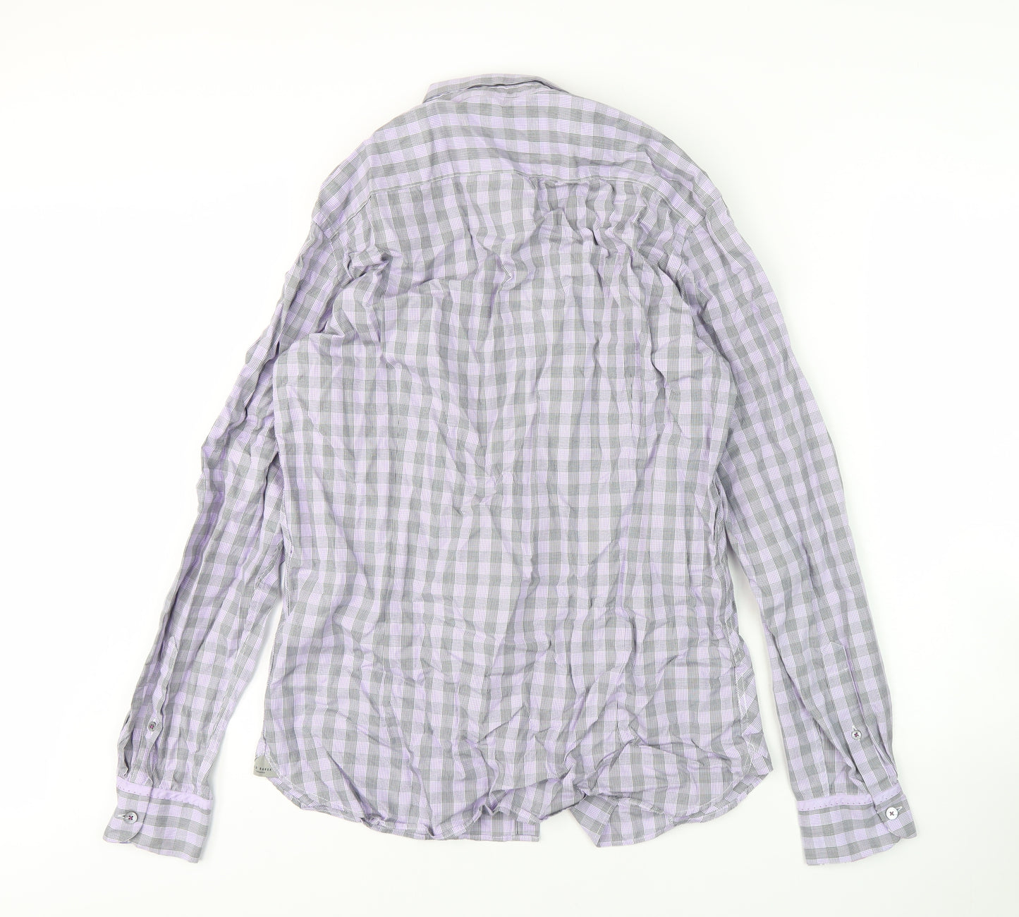 Ted Baker Men's Purple Check Shirt Size M