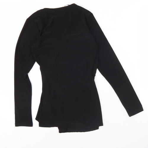 Lipsy Women's Black Wrap Blouse, Size 4