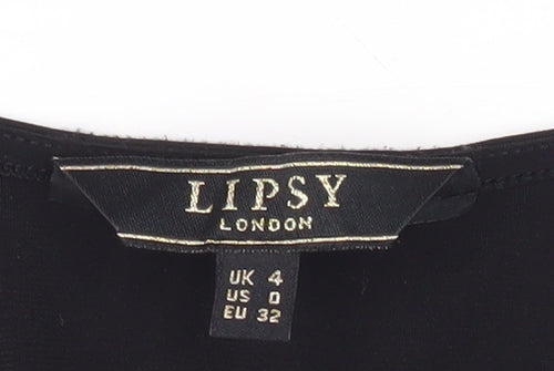 Lipsy Women's Black Wrap Blouse, Size 4