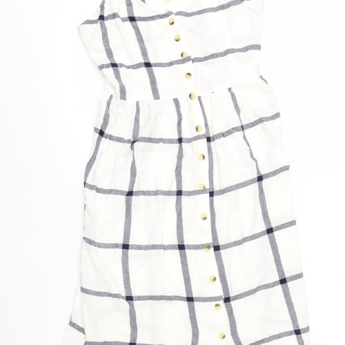 Earth Angel Women’s White Check Shift Dress M