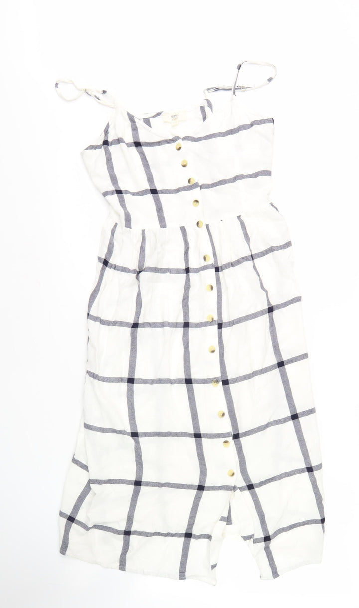 Earth Angel Women’s White Check Shift Dress M