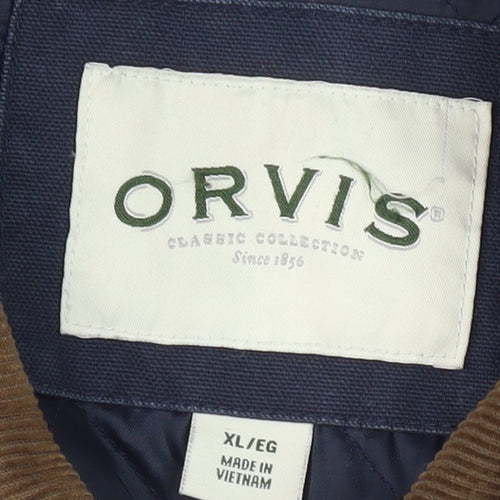 Orvis Men's XL Blue Basic Jacket Collared