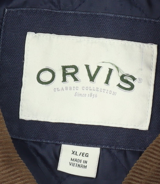 Orvis Men's XL Blue Basic Jacket Collared