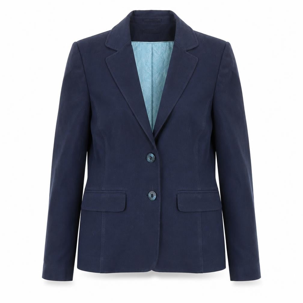 Front view of Long Tall Sally Women's Blue Blazer, size 14, Tall