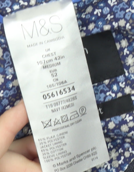 Marks & Spencer Men's Blue Slim Fit Blazer 42R
