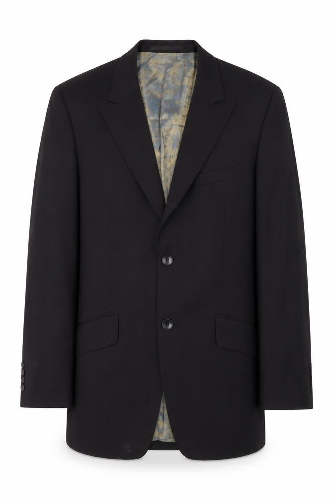 Front view of Remus Uomo Black Men's Blazer, size M, Formal
