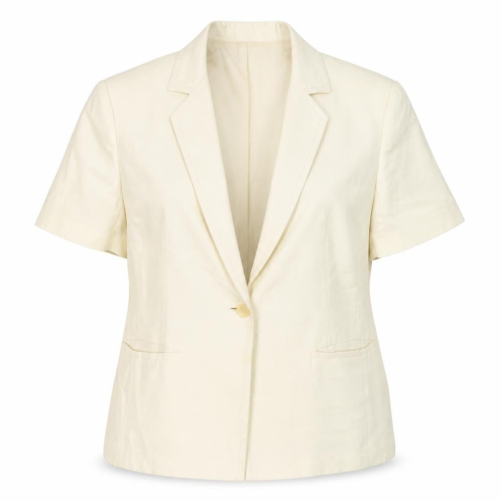 Episode Women Beige Blazer UK 14 Short Sleeve