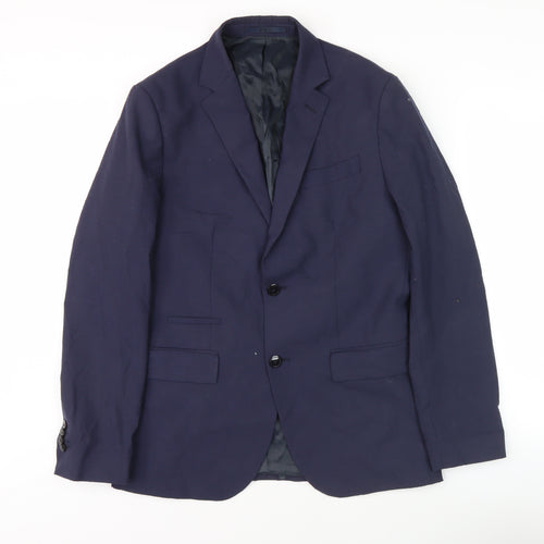 MNG Men's Blue Blazer, Size UK 38 Regular Fit, Formal