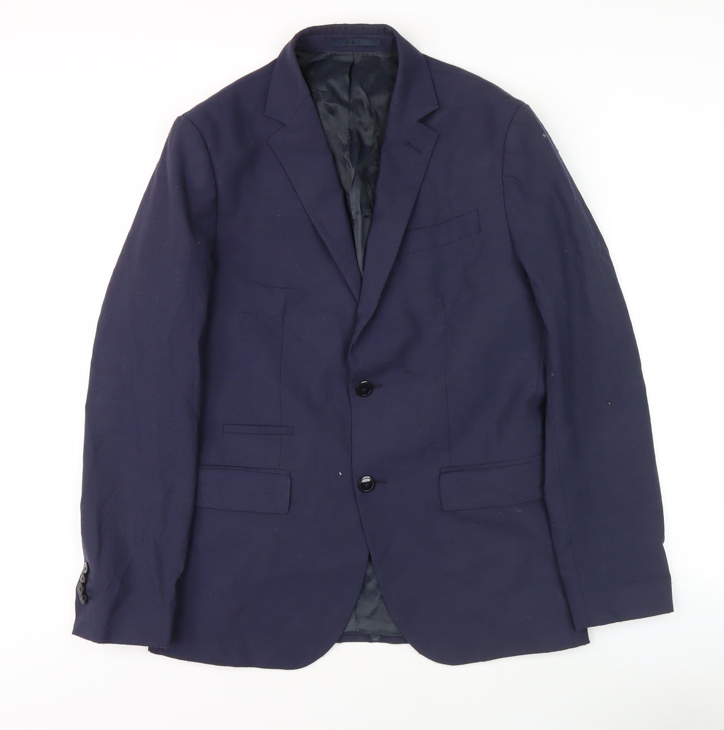 MNG Men's Blue Blazer, Size UK 38 Regular Fit, Formal