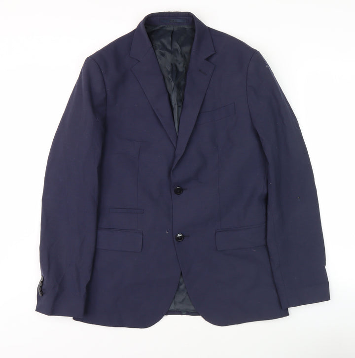MNG Men's Blue Blazer, Size UK 38 Regular Fit, Formal