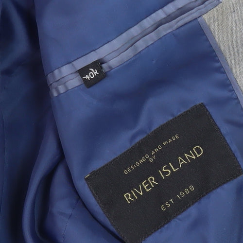 River Island Men's Grey Blazer Jacket, Size M